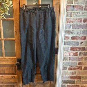 Madewell‎ Women's Pants Medium Black Straight Leg Elastic Waist Zip Fly
